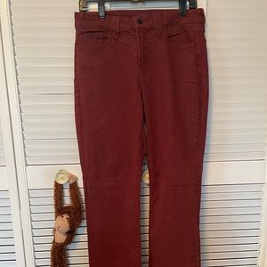 Nydj Solid burgundy Hayden straight cut jeans size 12.